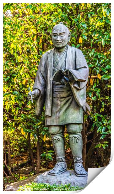 Ninomiya Sontoku Statue Shinto Shrine Odawara Japan Print by William Perry