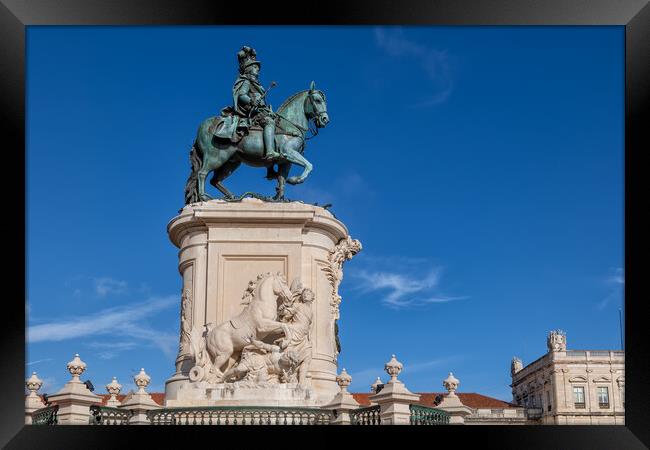 Equestrian Statue of King Jose I in Lisbon Framed Print by Artur Bogacki