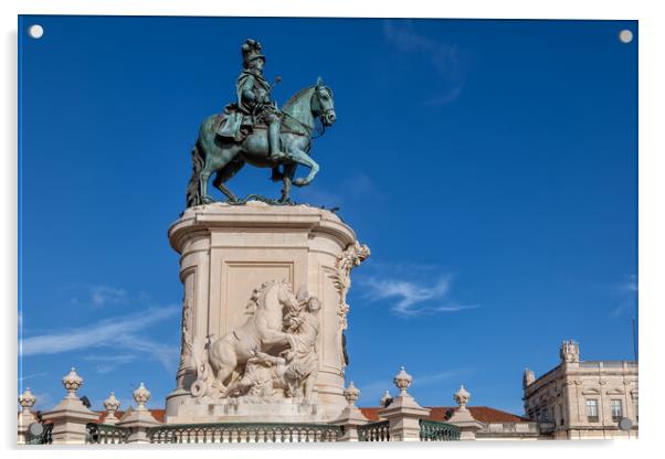 Equestrian Statue of King Jose I in Lisbon Acrylic by Artur Bogacki