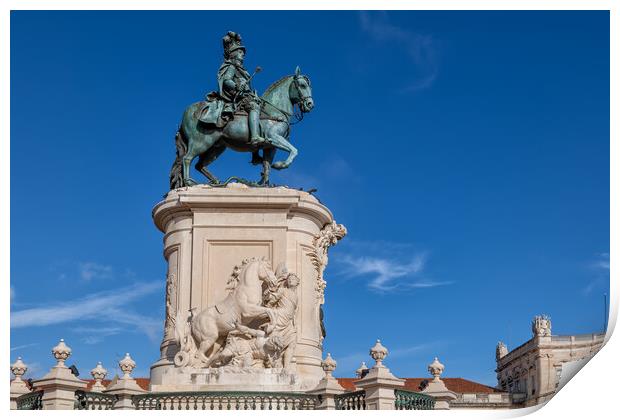 Equestrian Statue of King Jose I in Lisbon Print by Artur Bogacki