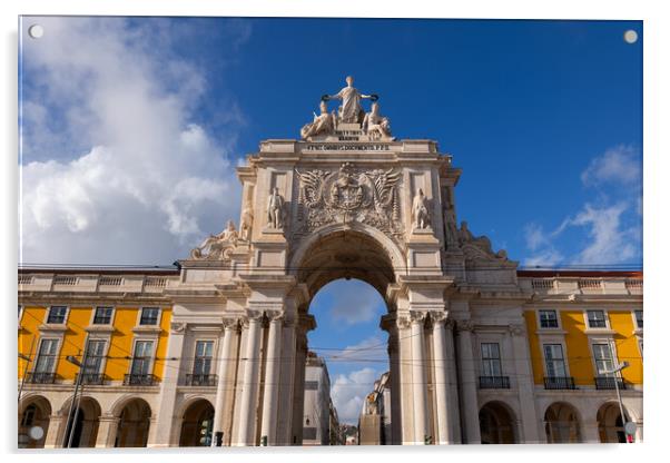 Rua Augusta Arch In Lisbon, Portugal Acrylic by Artur Bogacki
