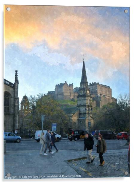 Edinburgh city life Acrylic by dale rys (LP)