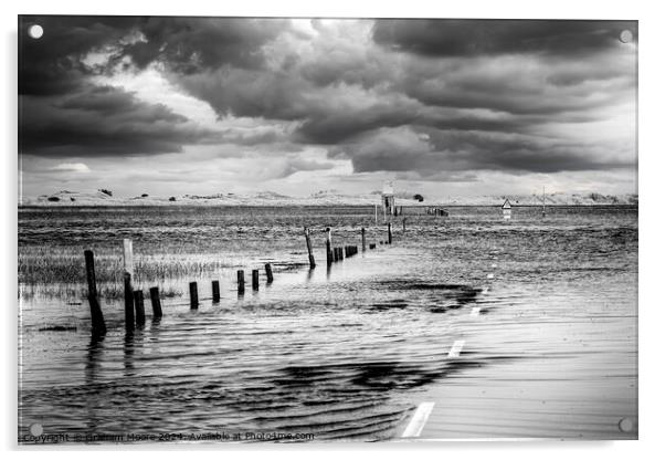 Holy Island Causeway Acrylic by Graham Moore