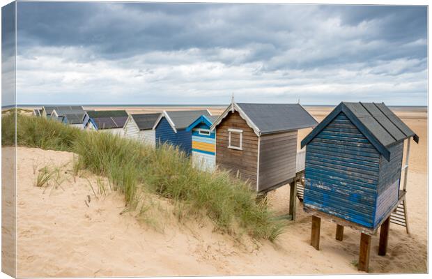 Overlooking the beach huts at Wells next the Sea Canvas Print by Jason Wells