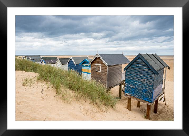 Overlooking the beach huts at Wells next the Sea Framed Mounted Print by Jason Wells