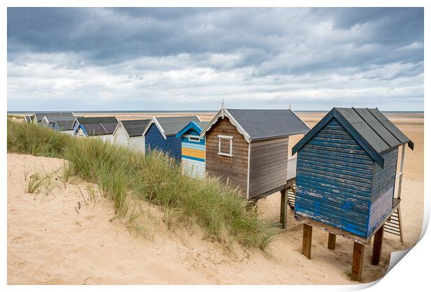 Overlooking the beach huts at Wells next the Sea Print by Jason Wells