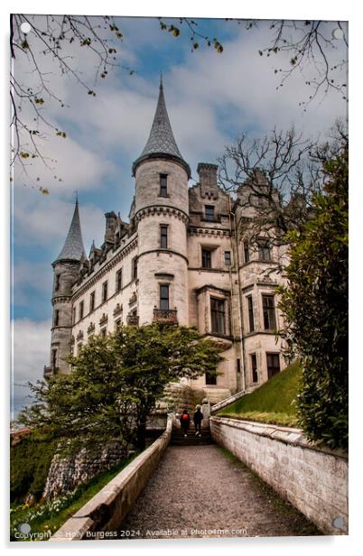 Dunrobin Castle home in Sutherland in Highlands Scotland  Acrylic by Holly Burgess