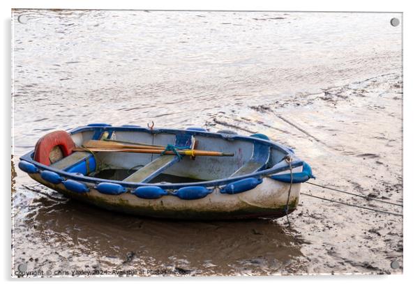 Row boat beached at low tide Acrylic by Chris Yaxley