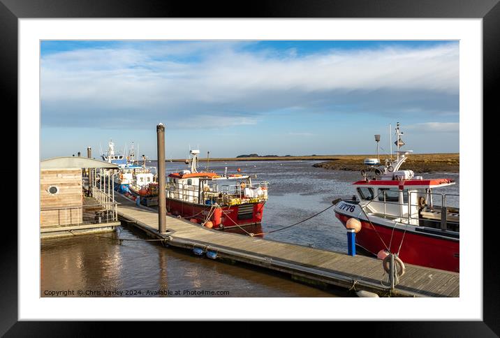 Fishing boats in the harbour Framed Mounted Print by Chris Yaxley