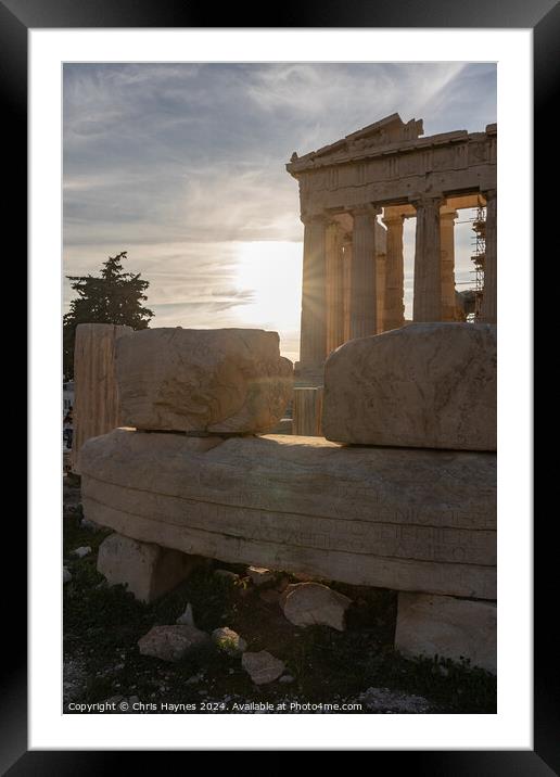 The Acropolis at Sunset Framed Mounted Print by Chris Haynes