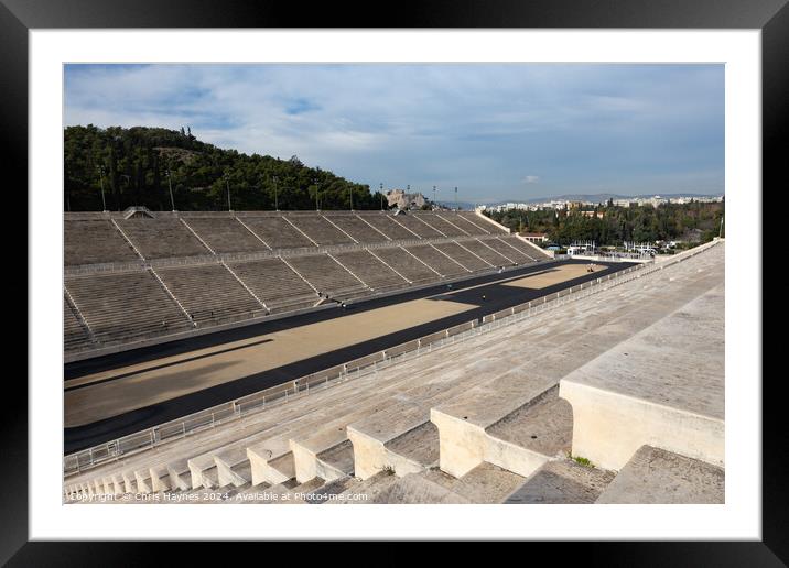 Panathenaic Stadium and the Acropolis, Athens  Framed Mounted Print by Chris Haynes