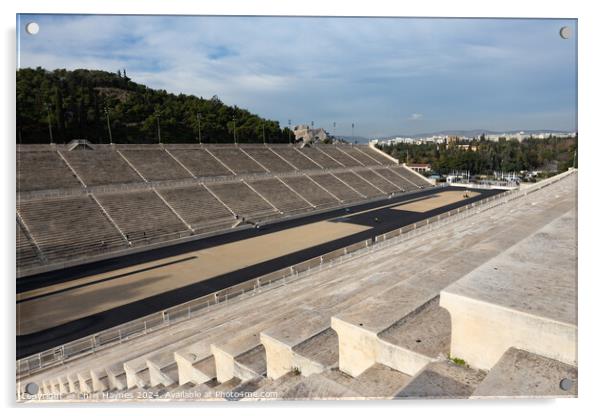 Panathenaic Stadium and the Acropolis, Athens  Acrylic by Chris Haynes