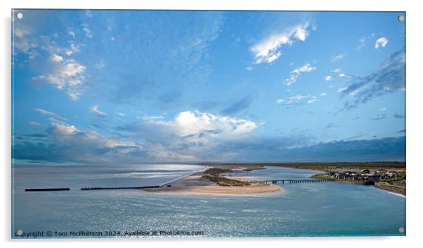 Lossiemouth East Beach and Bridge Acrylic by Tom McPherson