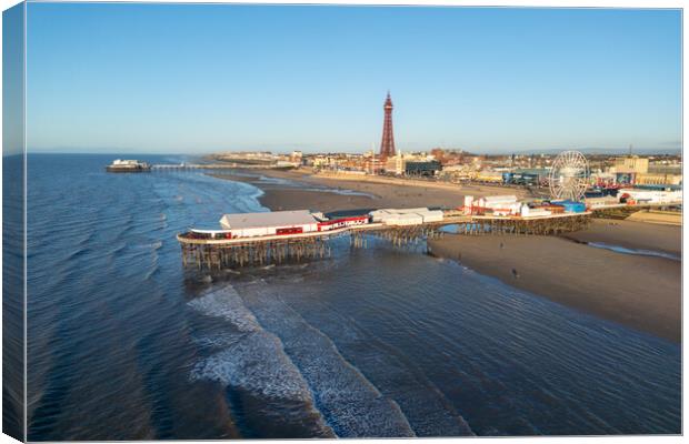 Blackpool Beach Canvas Print by Apollo Aerial Photography