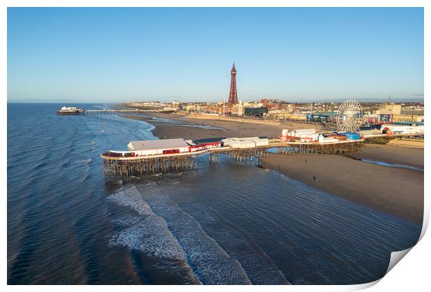 Blackpool Beach Print by Apollo Aerial Photography
