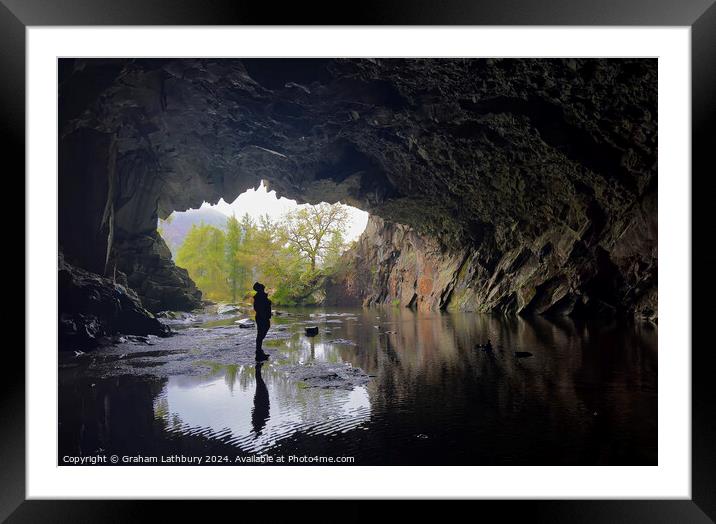 Rydal Cave Lake District Framed Mounted Print by Graham Lathbury