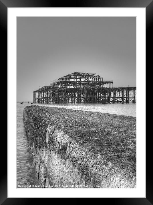 Brighton West Pier Framed Mounted Print by Jasna Buncic