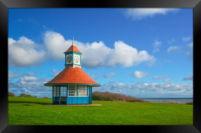 Frinton clock tower in the sunshine Framed Print by Paula Tracy