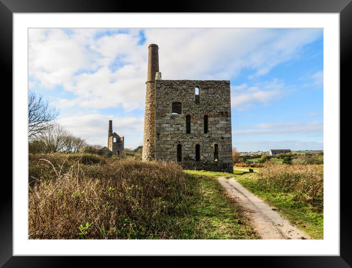 Engine House Cornwall Framed Mounted Print by Beryl Curran