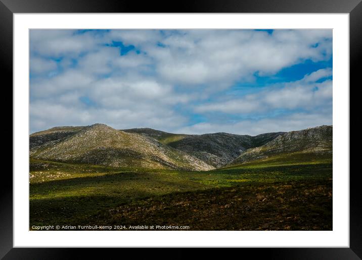 Green pastures below the Kouga Mountains Framed Mounted Print by Adrian Turnbull-Kemp