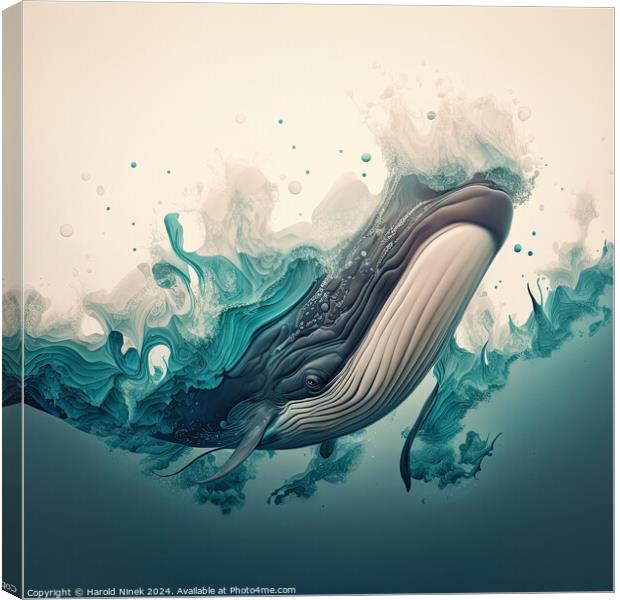 Whale I Canvas Print by Harold Ninek
