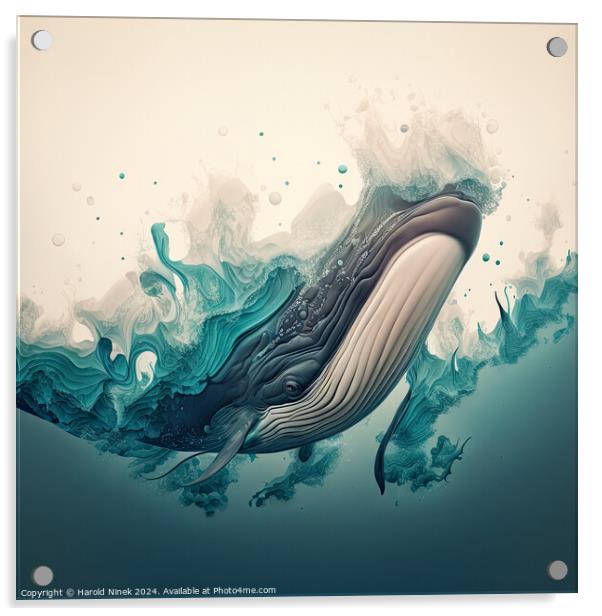 Whale I Acrylic by Harold Ninek