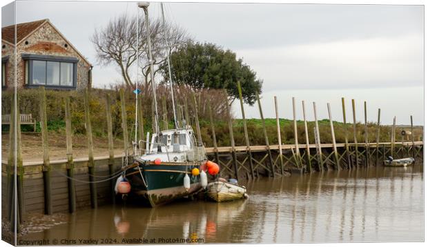 Boat in Blakeney harbour Canvas Print by Chris Yaxley