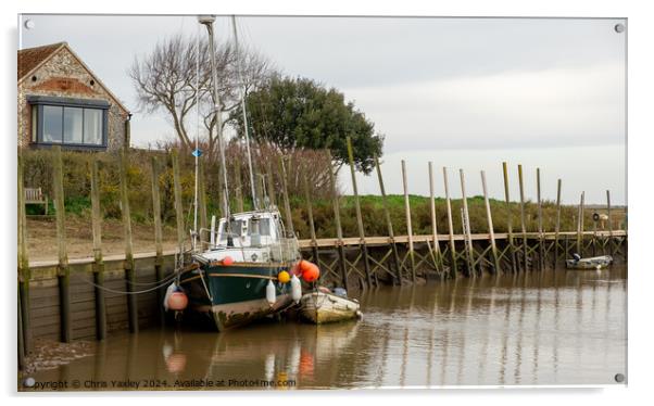 Boat in Blakeney harbour Acrylic by Chris Yaxley