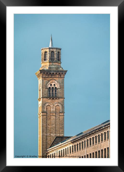 Tower of New Mill, Saltaire in West Yorkshire Framed Mounted Print by Bradley Taylor