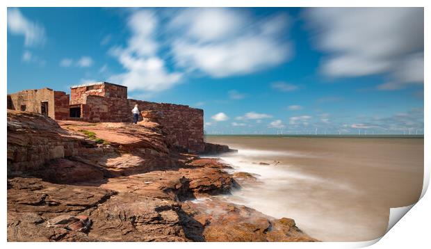 High Tide on Hilbre Island Print by Liam Neon