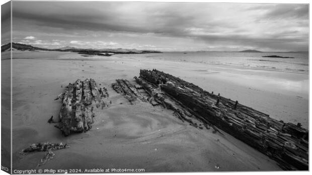 Shipwreck at Balnahard, Isle of Colonsay Canvas Print by Philip King