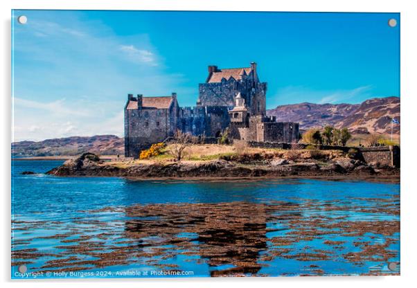 Eilean Donan A castle surrounded by a body of wate Acrylic by Holly Burgess