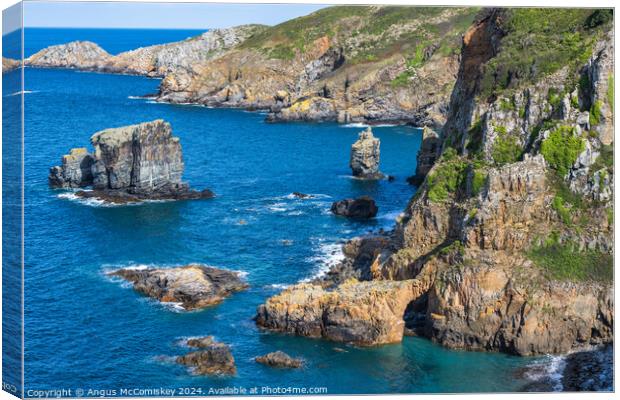 Port du Moulin Bay on Sark, Channel Islands Canvas Print by Angus McComiskey