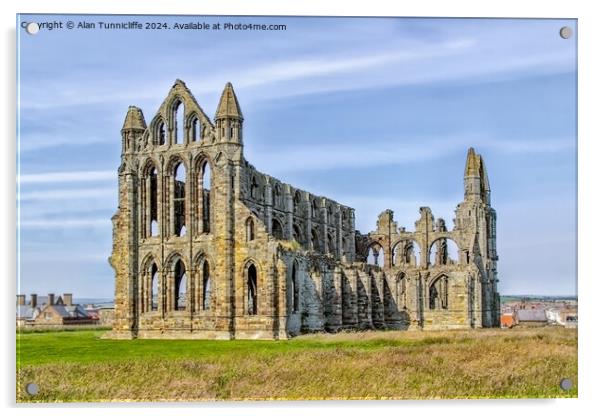 Whitby Abbey Acrylic by Alan Tunnicliffe