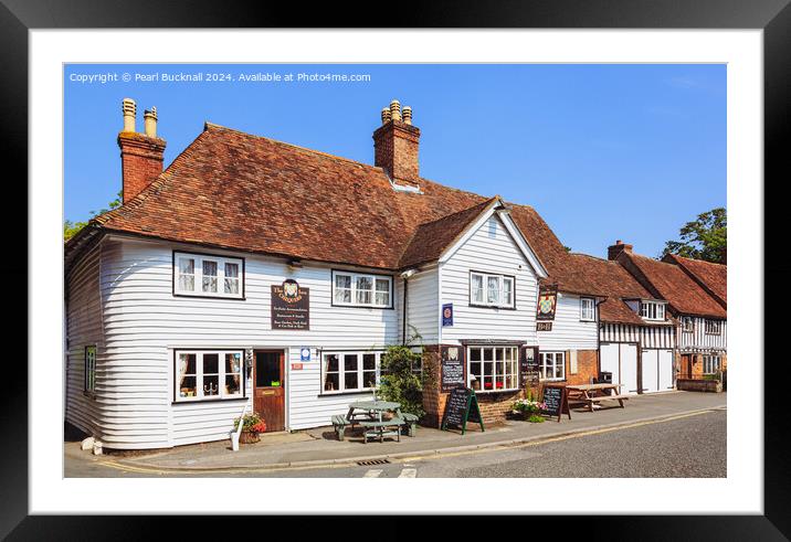 The Chequers Inn Smarden Village Kent Framed Mounted Print by Pearl Bucknall