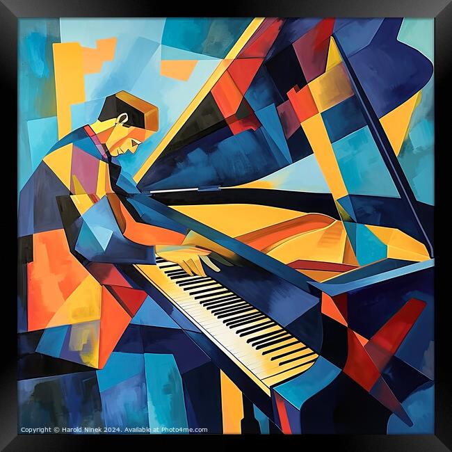 Piano Man Framed Print by Harold Ninek