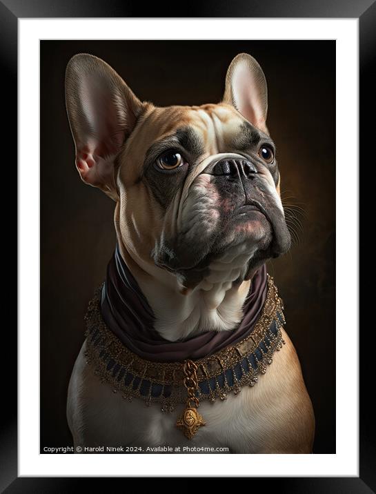 French Bulldog Framed Mounted Print by Harold Ninek