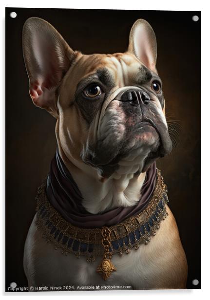 French Bulldog Acrylic by Harold Ninek