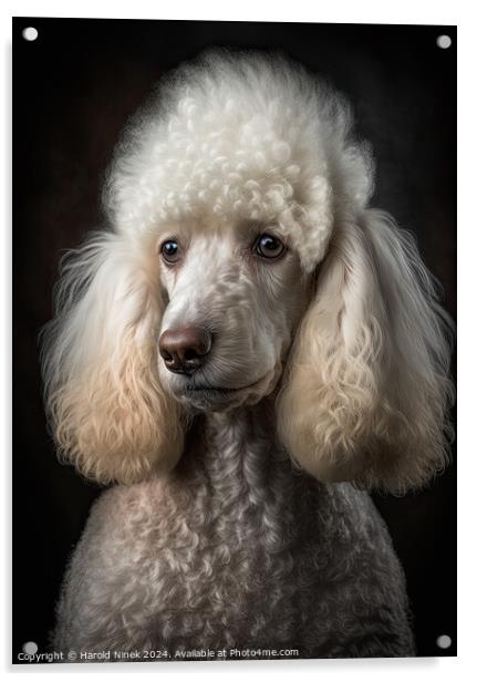 French Poodle Acrylic by Harold Ninek