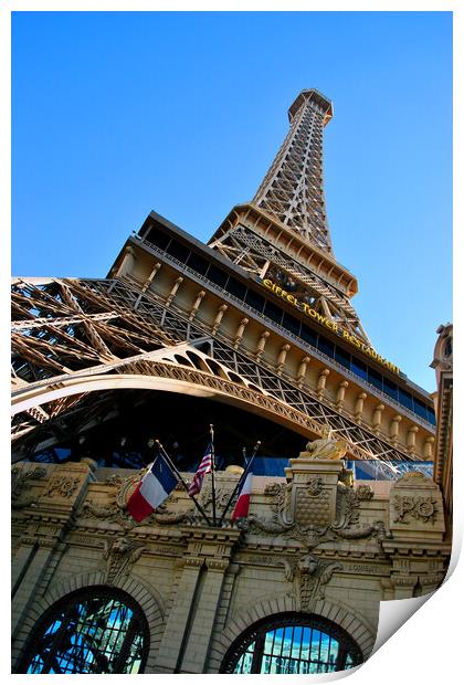 Eiffel Tower Paris Hotel Las Vegas America Print by Andy Evans Photos