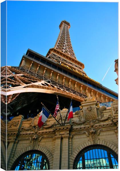 Eiffel Tower Paris Hotel Las Vegas America Canvas Print by Andy Evans Photos