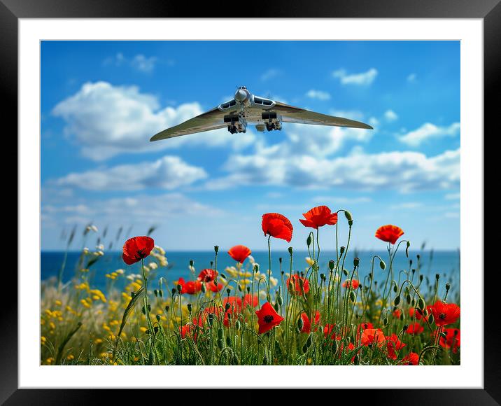 The Vulcan Poppy Field Framed Mounted Print by Airborne Images