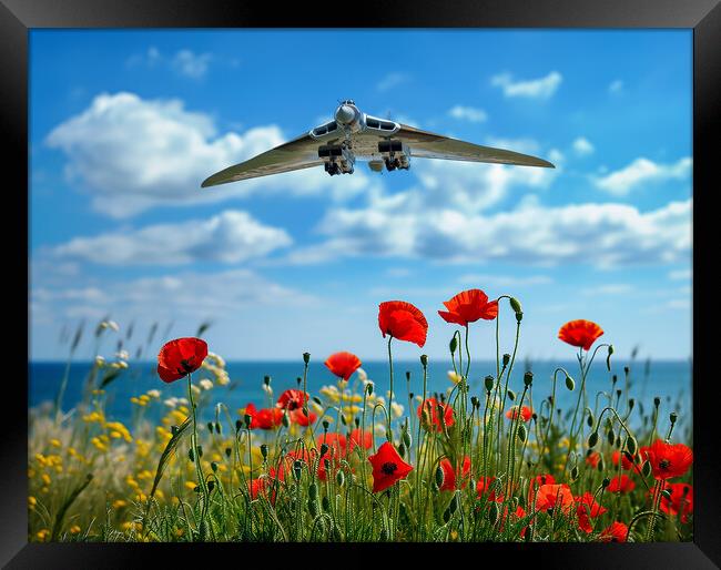 The Vulcan Poppy Field Framed Print by Airborne Images