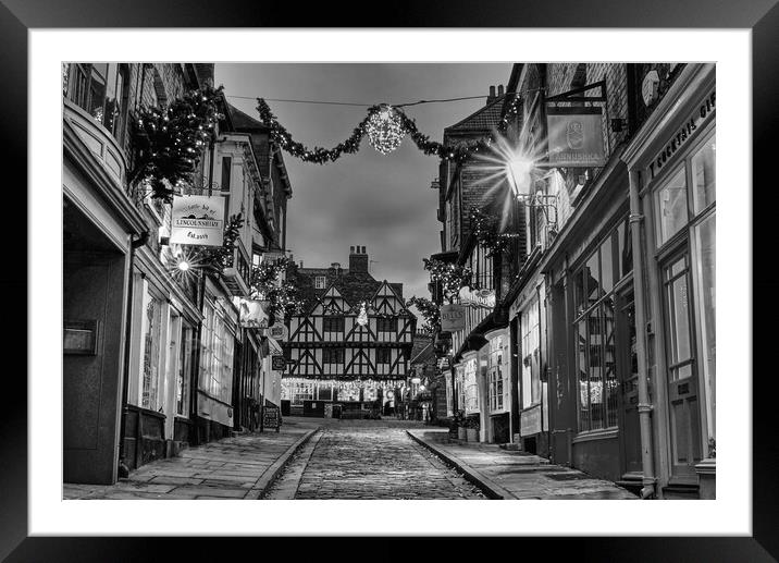 Steep Hill Lincoln BW Framed Mounted Print by Alison Chambers