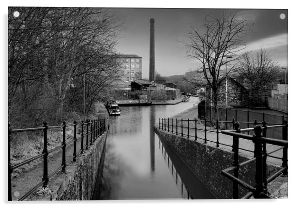 Huddersfield Canal Slaithwaite Acrylic by Alison Chambers