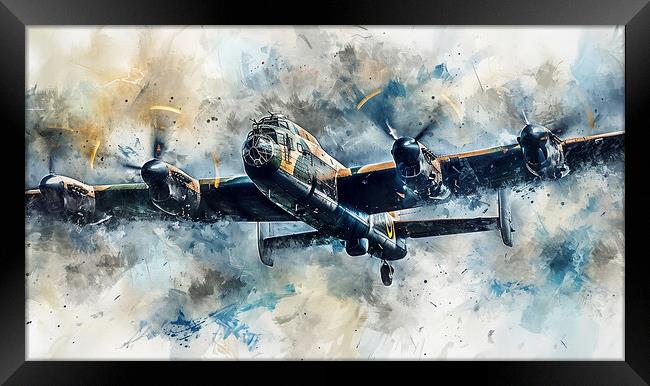 Avro Lancaster Bomber Art Framed Print by Airborne Images