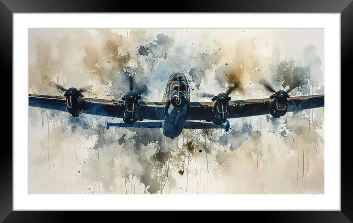 Avro Lancaster Bomber Art Framed Mounted Print by Airborne Images