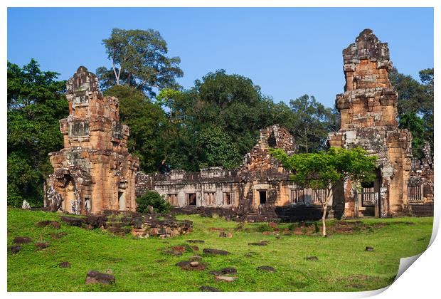 Prasat Suor Prat In Angkor Thom, Cambodia Print by Artur Bogacki