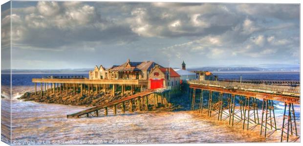 Birnbeck pier  Canvas Print by Les Schofield