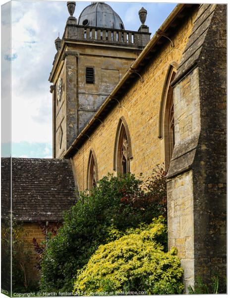 St Lawrence church Bourton on the water Canvas Print by Martin fenton